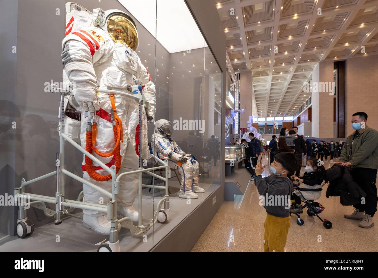 An exhibition on the achievements of China's manned space program ...