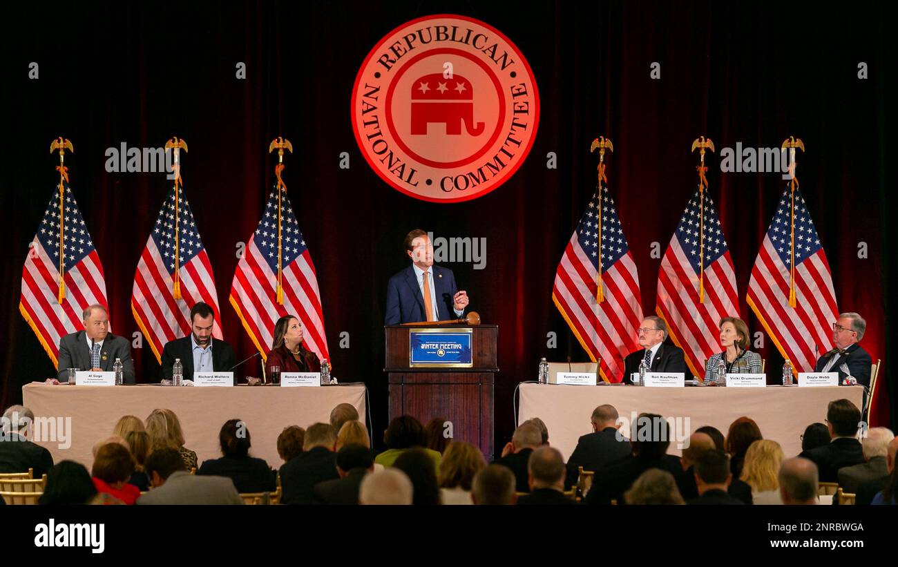 Tommy Hicks, the cochair of the Republican National Committee, speaks