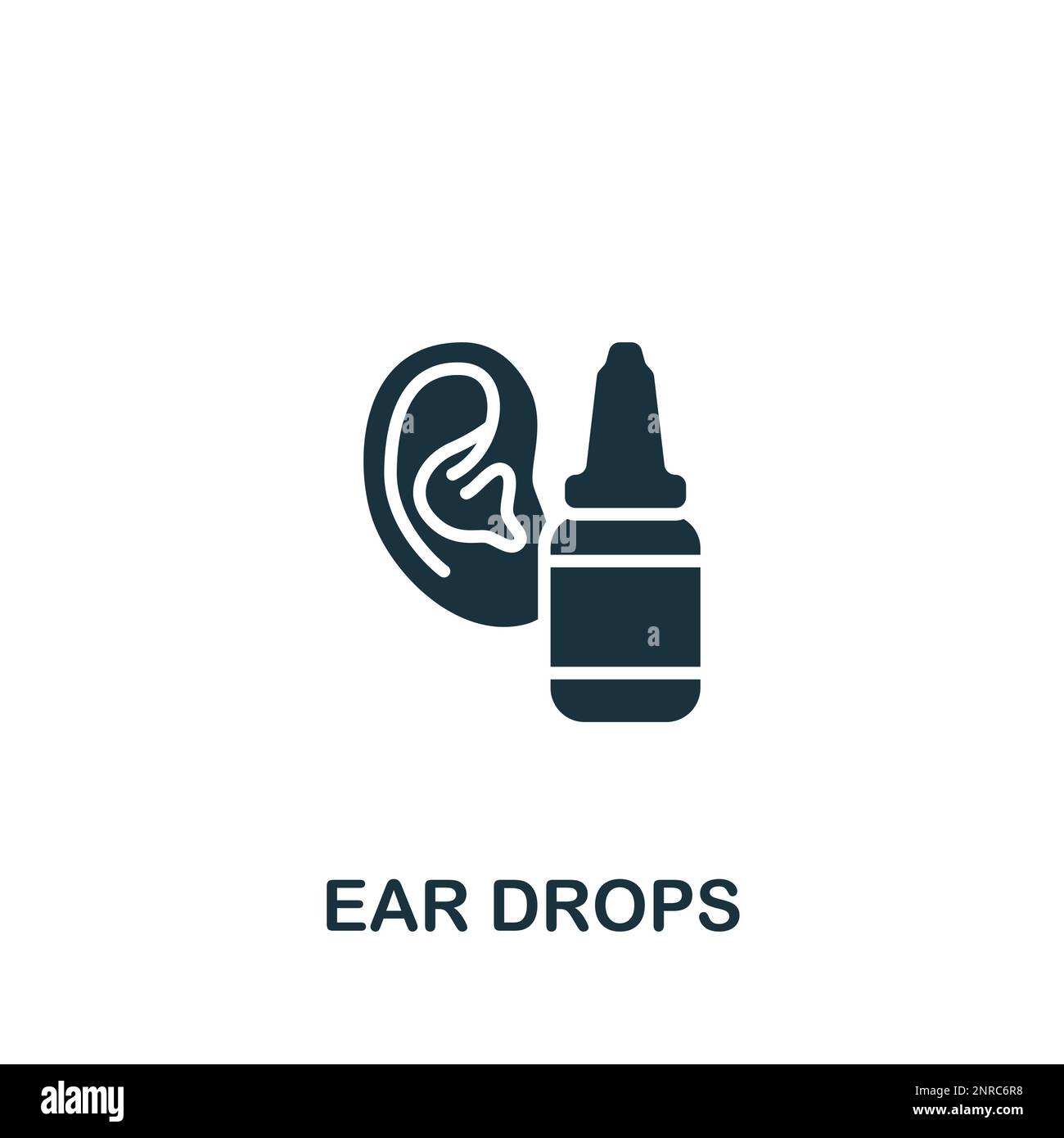 Ear drops icon. Monochrome simple sign from pharmacy collection. Ear