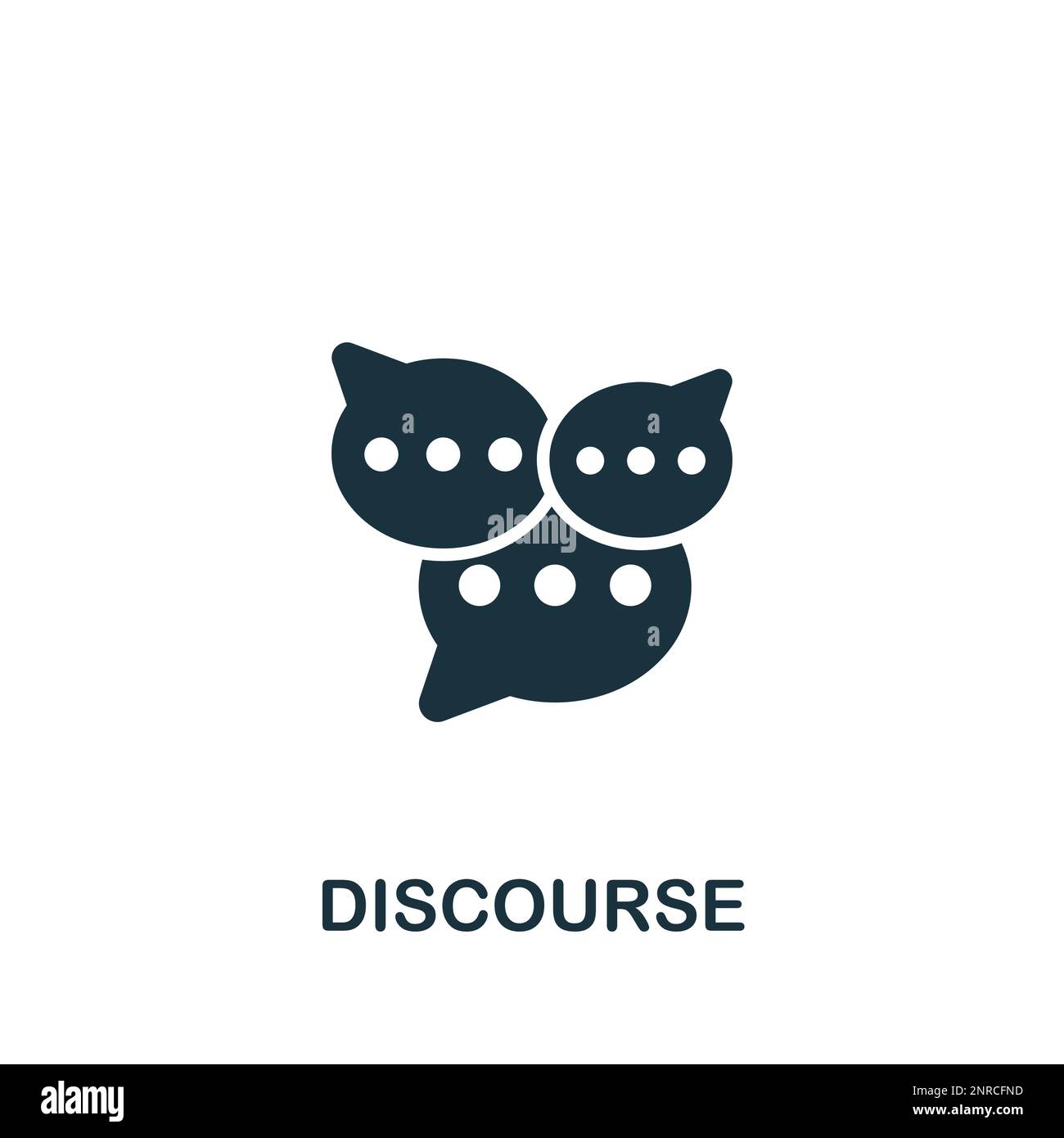 Discourse icon. Monochrome simple sign from speech collection. Discourse icon for logo, templates, web design and infographics. Stock Vector