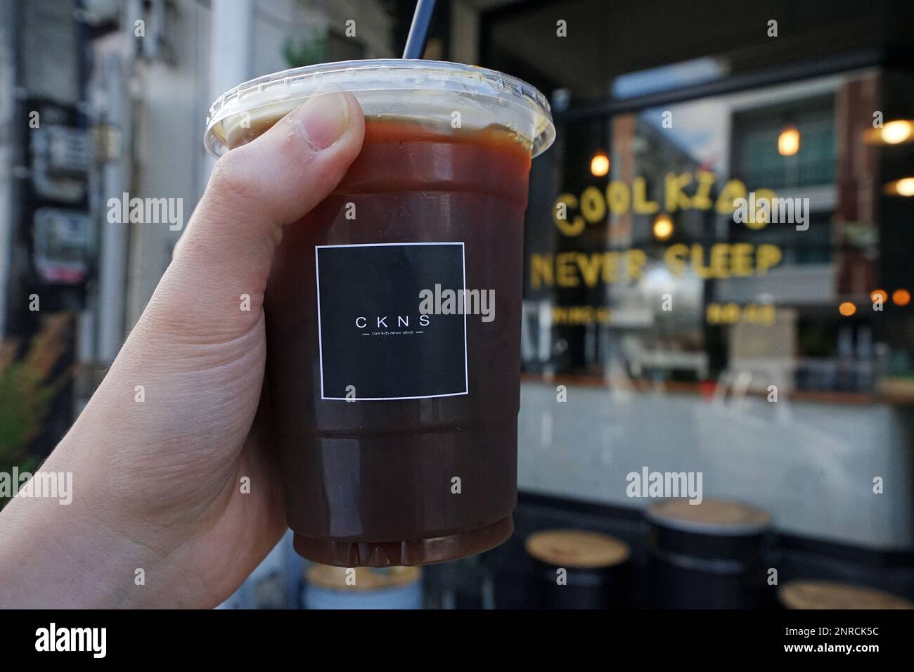 Iced americano in plastic container hi-res stock photography and images ...