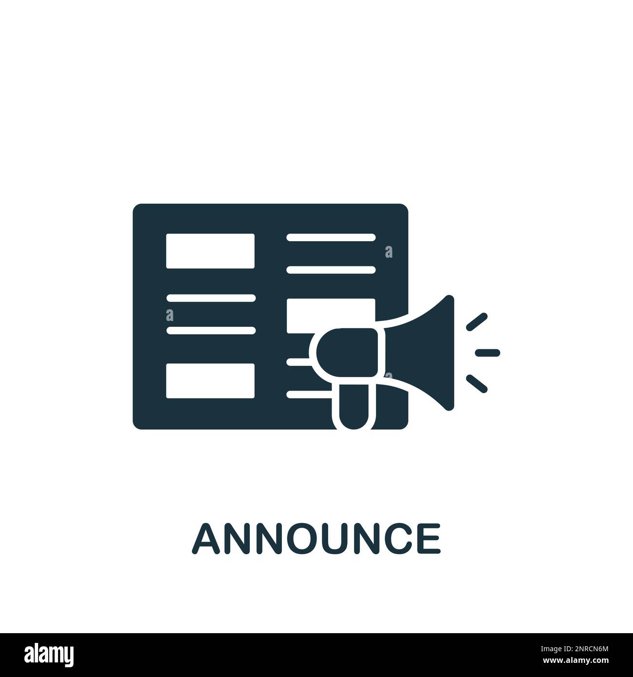 Announce icon. Monochrome simple sign from speech collection. Announce