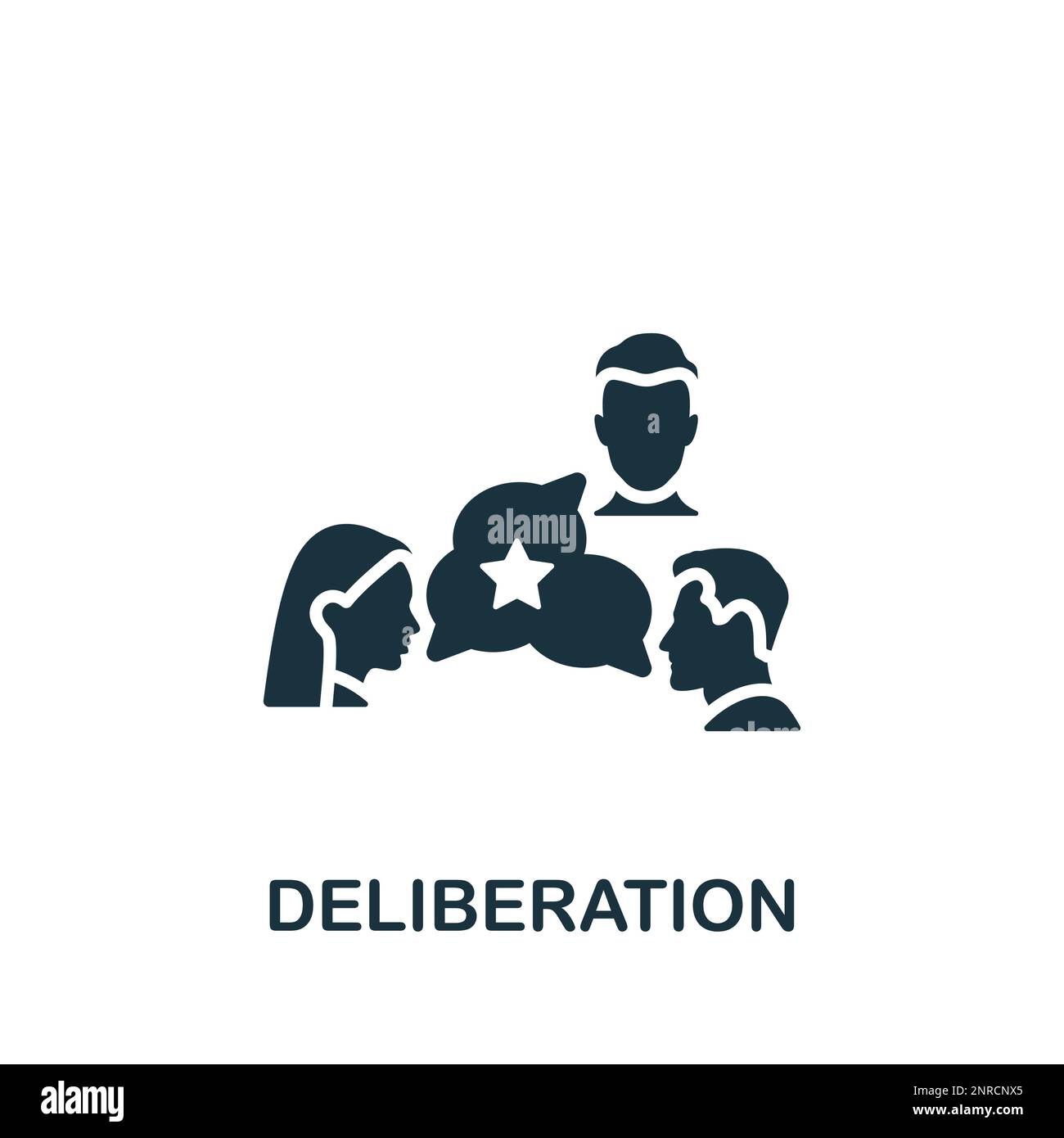 Deliberation icon. Monochrome simple sign from speech collection