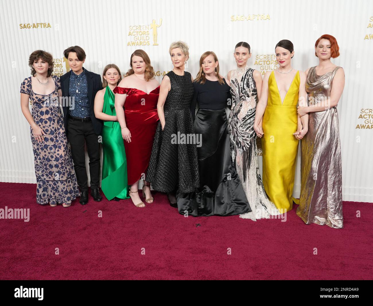 Los Angeles, USA. 26th Feb, 2023. Liv McNeil, August Winter, Kate Hallett, Michelle McLeod, Sheila McCarthy, Sarah Polley, Rooney Mara, Claire Foy, and Jessie Buckley arrive at the 29th Annual Screen Actors Guild Awards held at the Fairmont Century Plaza in Los Angeles, CA on Sunday, ?February 26, 2023. (Photo By Sthanlee B. Mirador/Sipa USA) Credit: Sipa USA/Alamy Live News Stock Photo