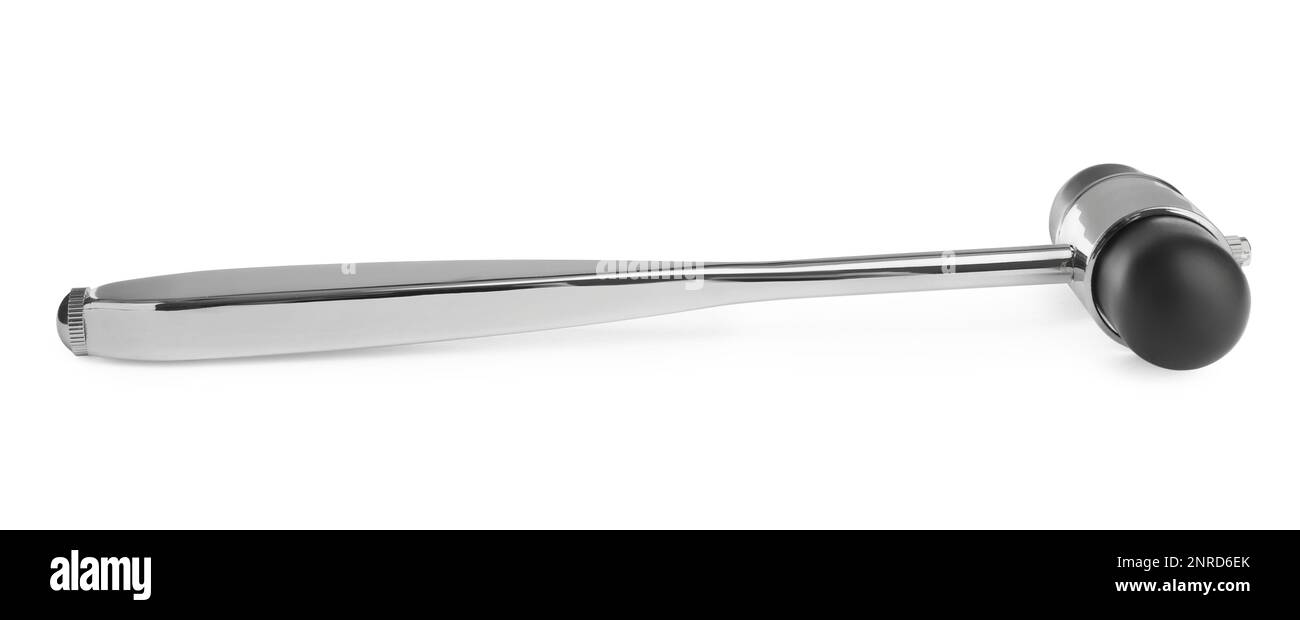 Reflex hammer isolated on white. Nervous system diagnostic Stock Photo
