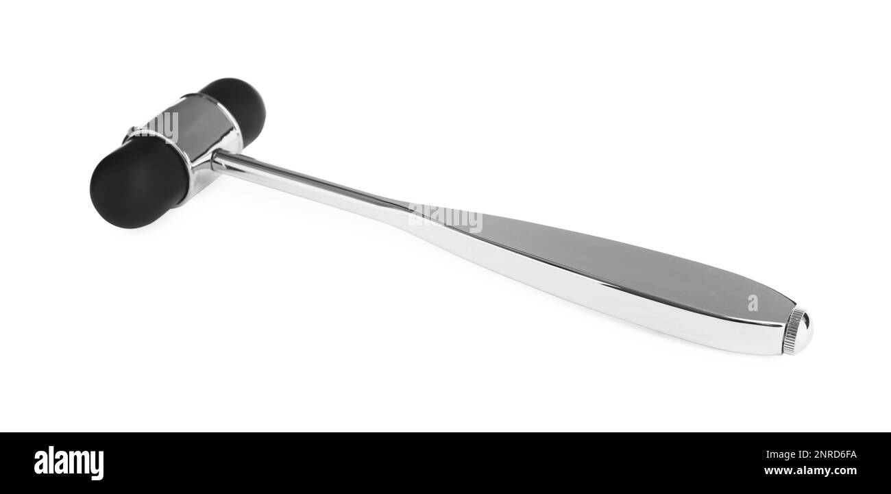 Reflex hammer isolated on white. Nervous system diagnostic Stock Photo