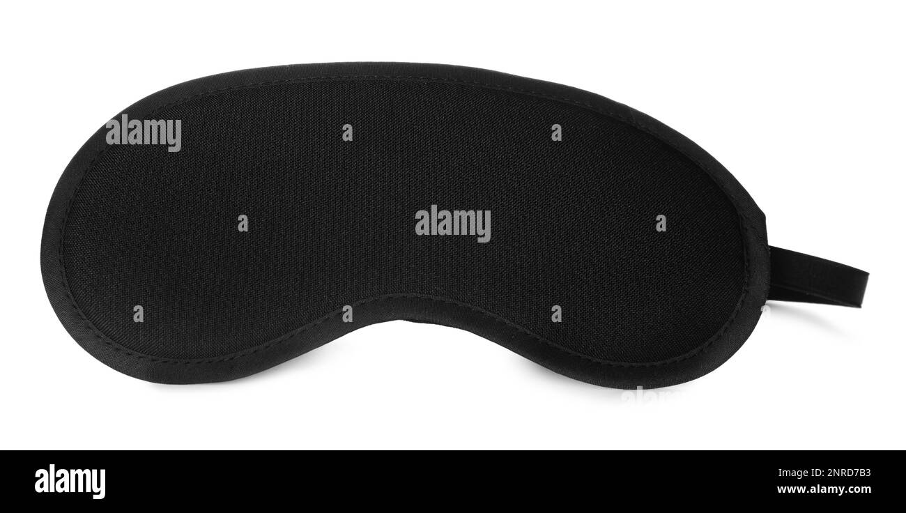 Black sleep eye mask isolated on white Stock Photo Alamy