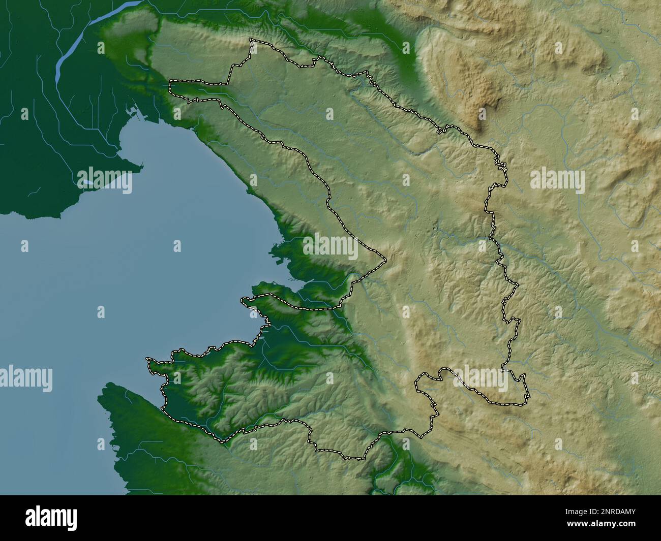 Obalno-kraska, statistical region of Slovenia. Colored elevation map ...