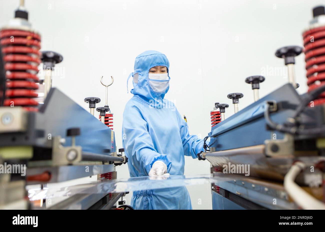 Hai an china february 27 2023 a worker produces semiconductor