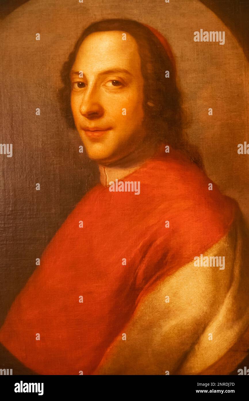 England, Kent, Edenbridge, Chiddingstone, Chiddingstone Castle, The Great Hall, Portrait of