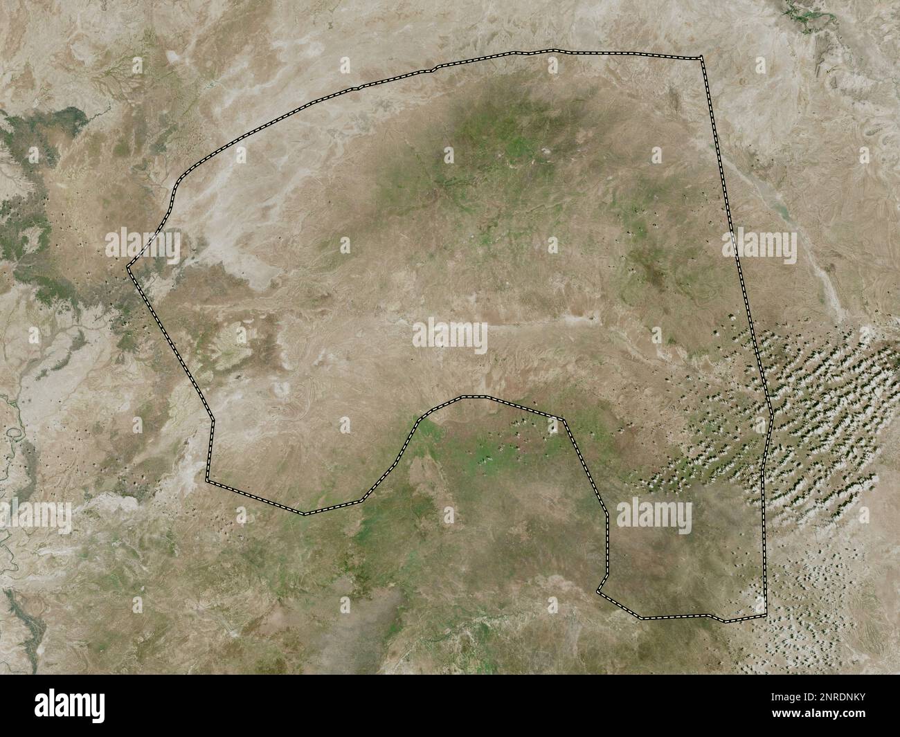 Bakool, region of Somalia. High resolution satellite map Stock Photo