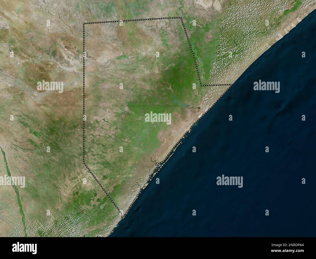 Jubbada Hoose, region of Somalia. High resolution satellite map Stock Photo