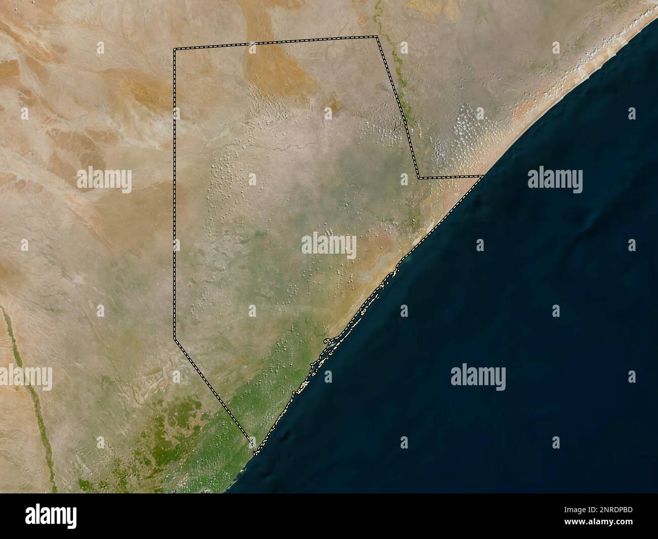 Jubbada Hoose, region of Somalia. Low resolution satellite map Stock Photo