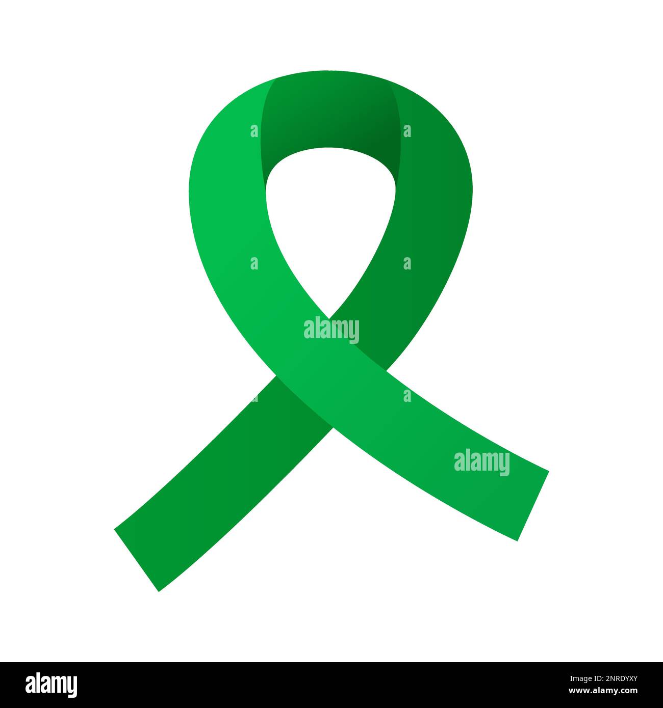Mental Health Awareness ribbon isolated. Green symbol. Vector 