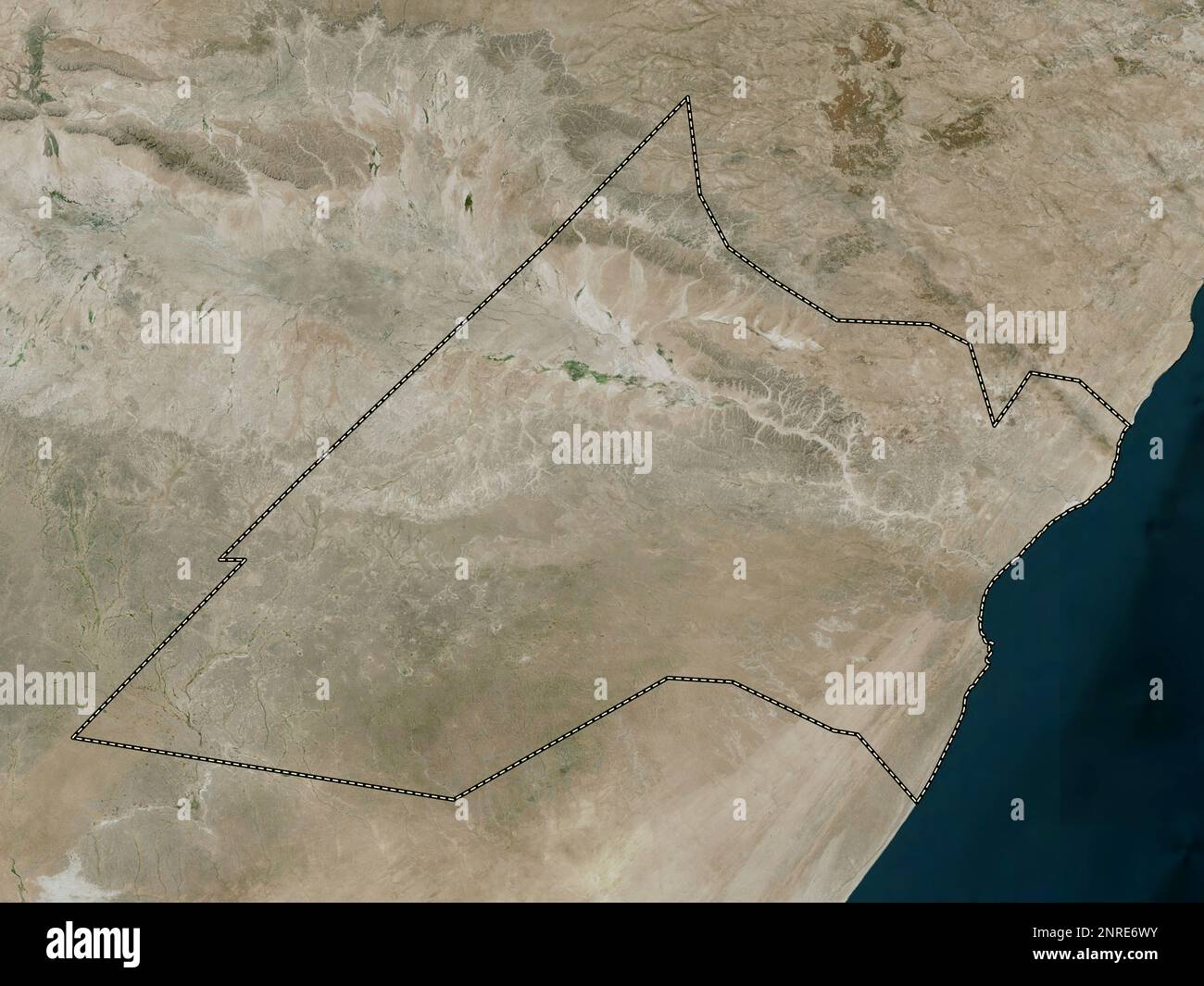 Nugaal, region of Somalia Mainland. High resolution satellite map Stock Photo