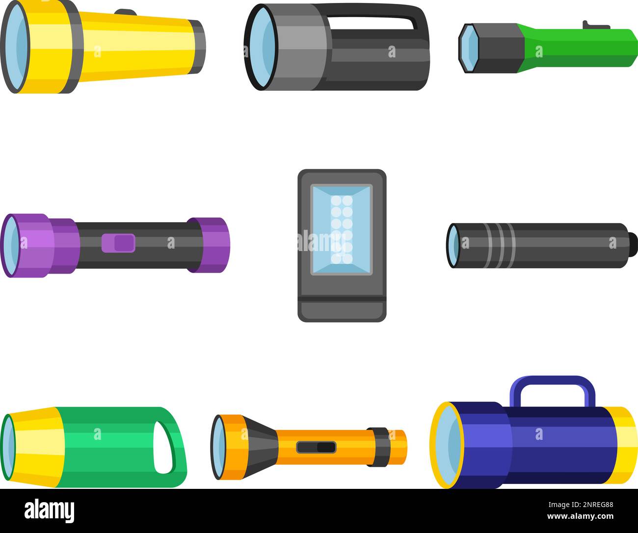 flashlight set cartoon vector illustration Stock Vector Image & Art Alamy