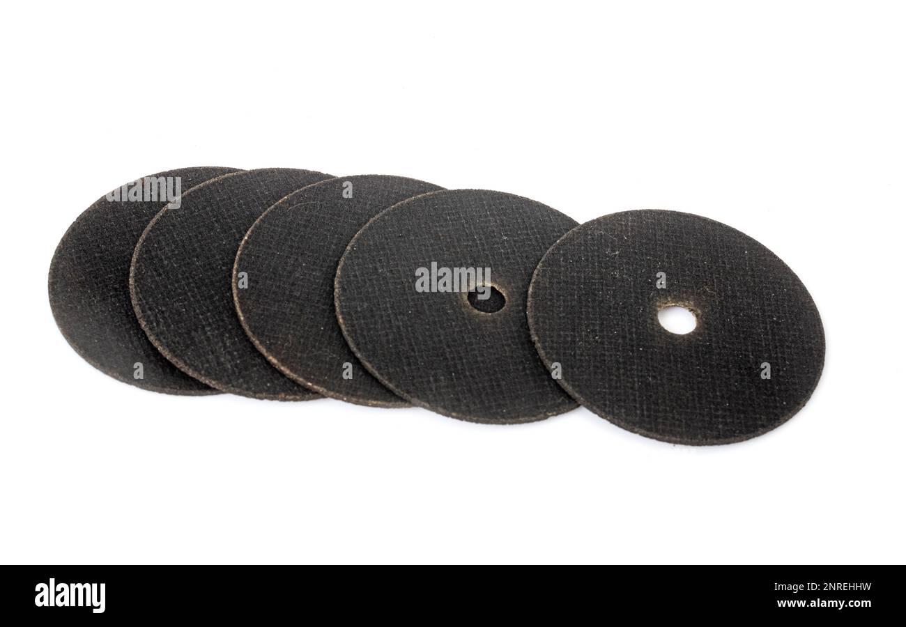 disks for angle or side grinder isolated on white background Stock Photo