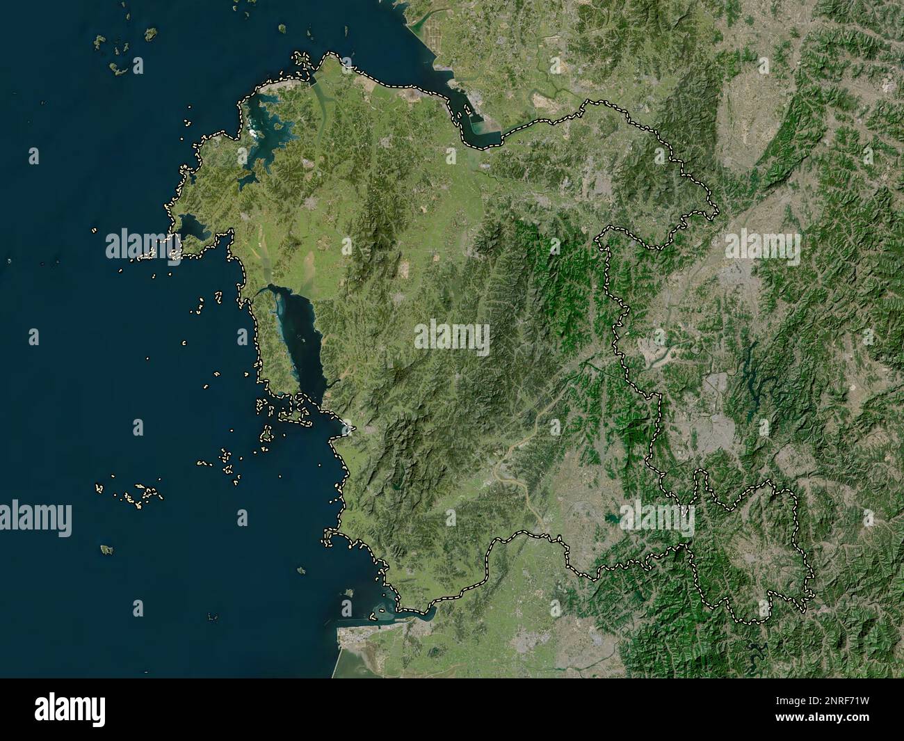 Chungcheongnamdo, province of South Korea. Low resolution satellite map Stock Photo Alamy