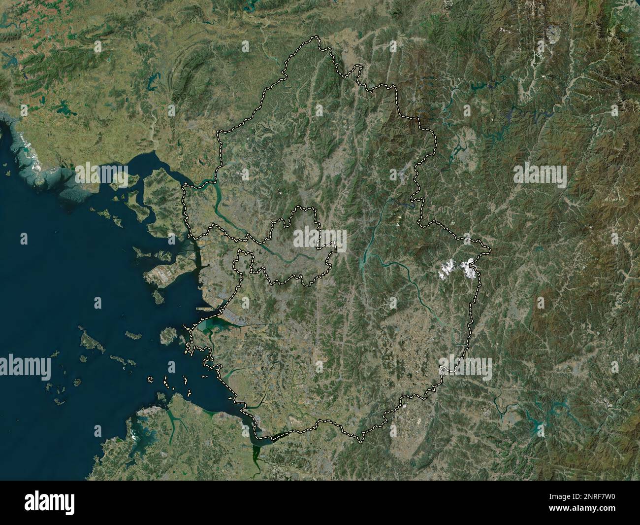 Gyeonggi-do, province of South Korea. High resolution satellite map Stock Photo