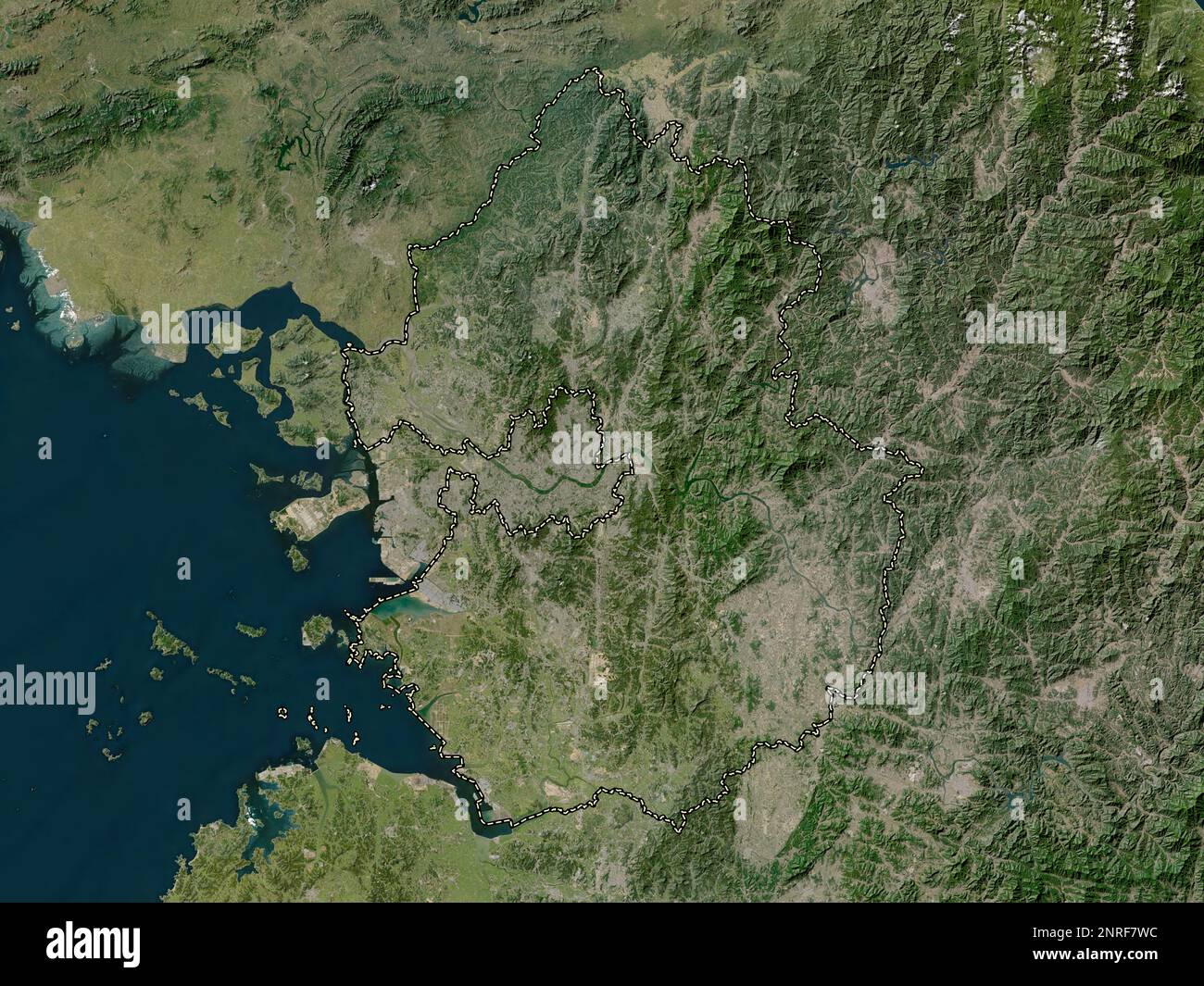 Gyeonggi-do, province of South Korea. Low resolution satellite map Stock Photo