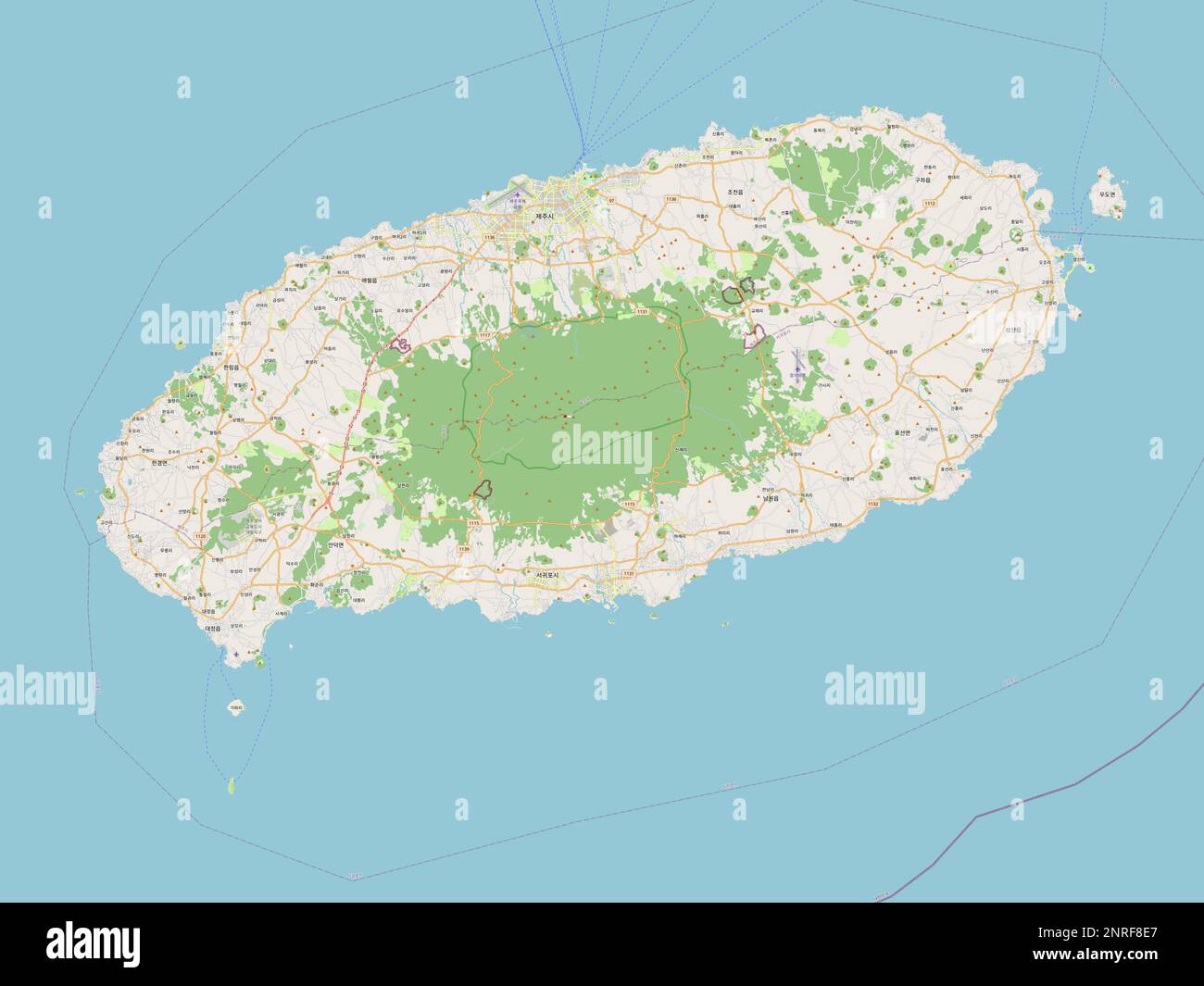 Jeju, province of South Korea. Open Street Map Stock Photo