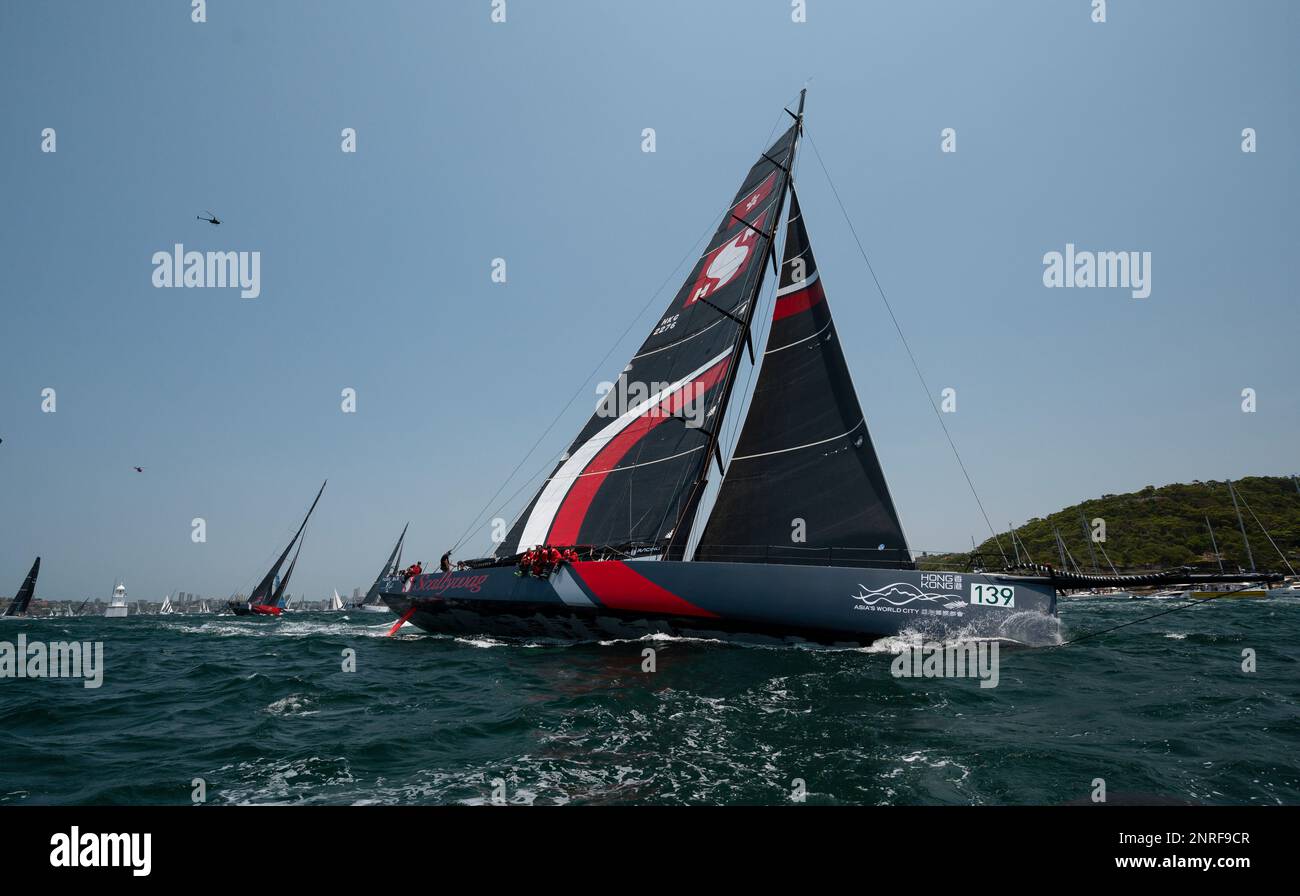 SYDNEY, AUSTRALIA DECEMBER 26 Scallywag races during the start of the Sydney to Hobart Yacht SYDNEY, AUSTRALIA DECEMBER 26 Scallywag races during the start of the Sydney to Hobart Yacht