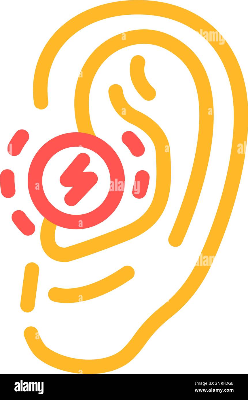 ear pain body ache color icon vector illustration Stock Vector Image