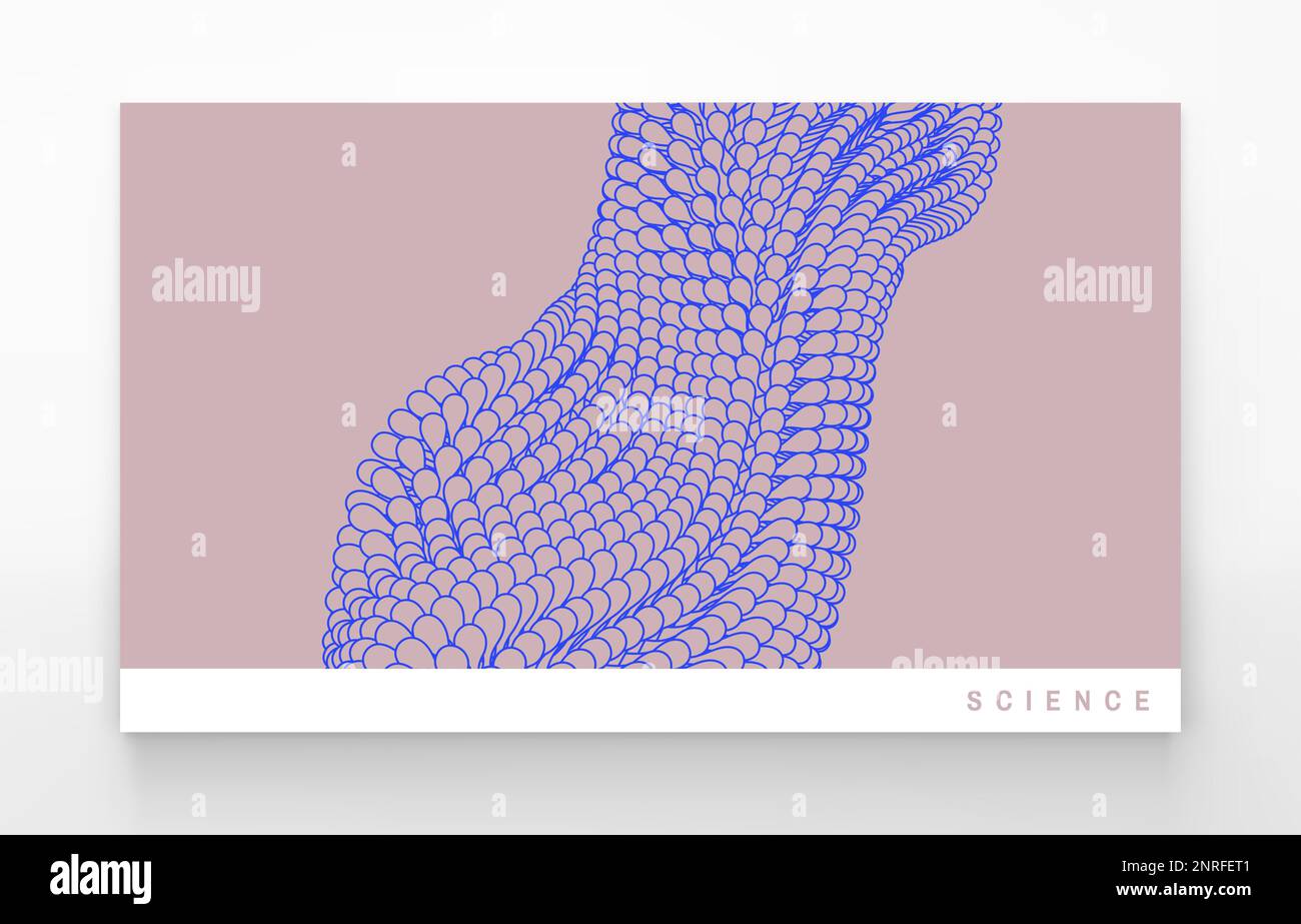 A wave formed from many particles. Cell membrane structure in motion. Scientific background for medicine, science, technology or chemistry. 3D abstrac Stock Vector