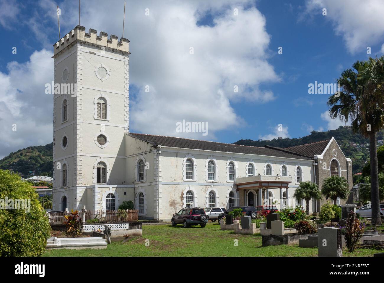 Caribbean, St.Vincent, Kingstown, St.George's cathedral Stock Photo