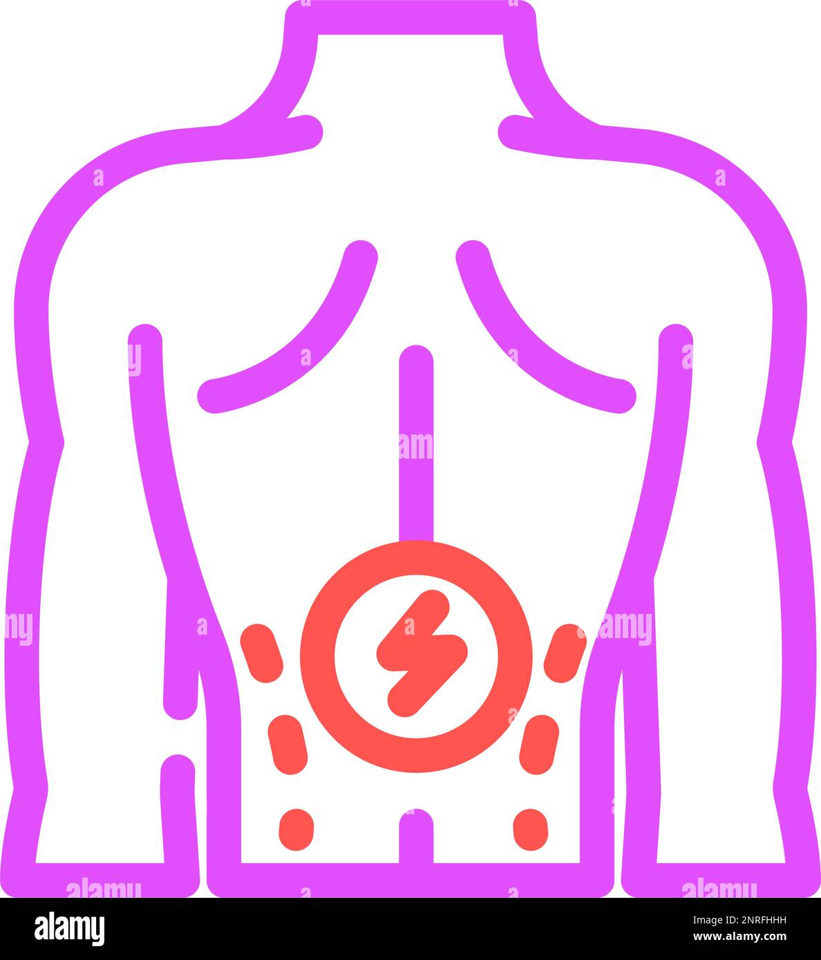 lower back pain body ache color icon vector illustration Stock Vector