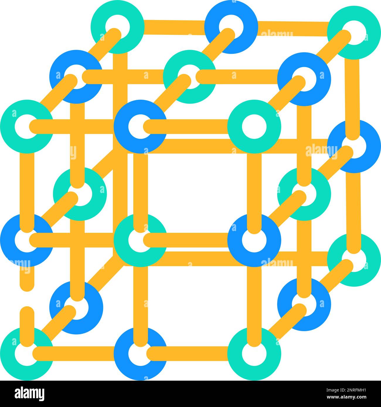 network molecular structure color icon vector illustration Stock Vector ...