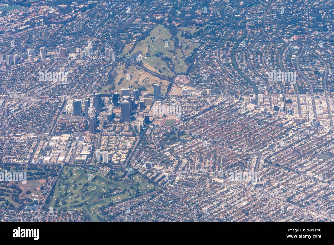 Aerial view of the Century City and Westwood areas of Los Angeles Stock Photo