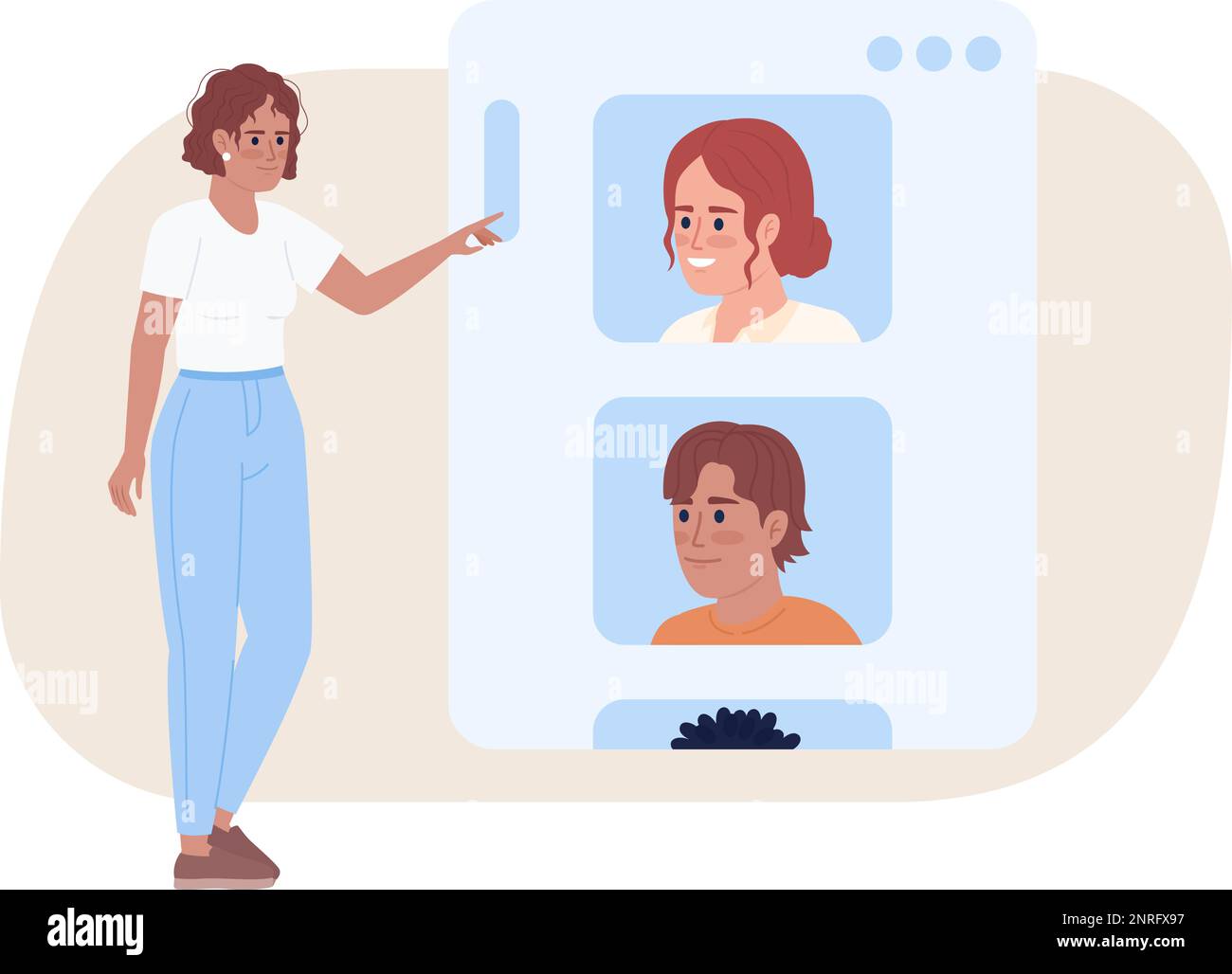 Finding ideal client profile flat concept vector spot illustration Stock Vector