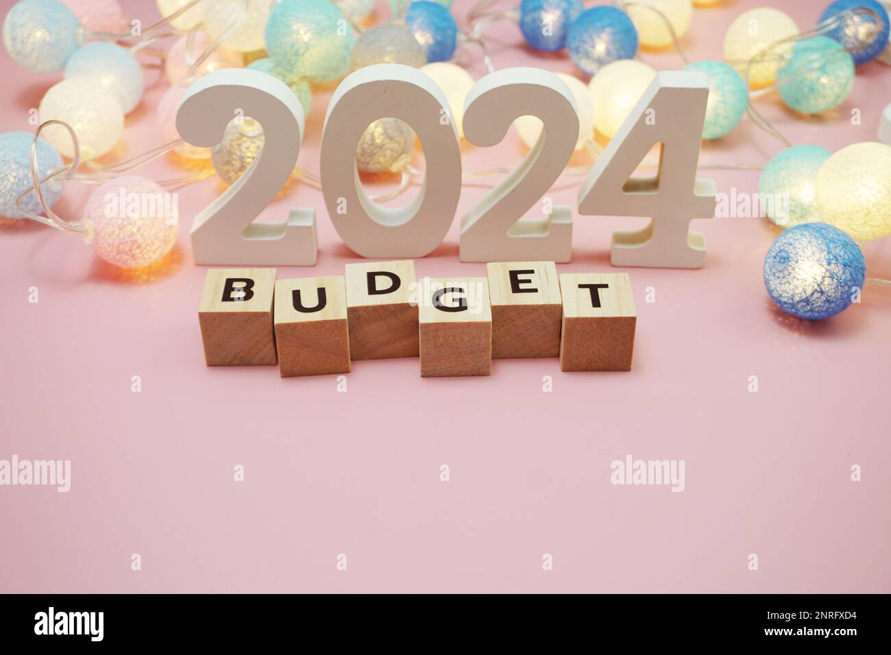 Budget 2024 word alphabet letters on pink background Stock Photo Alamy