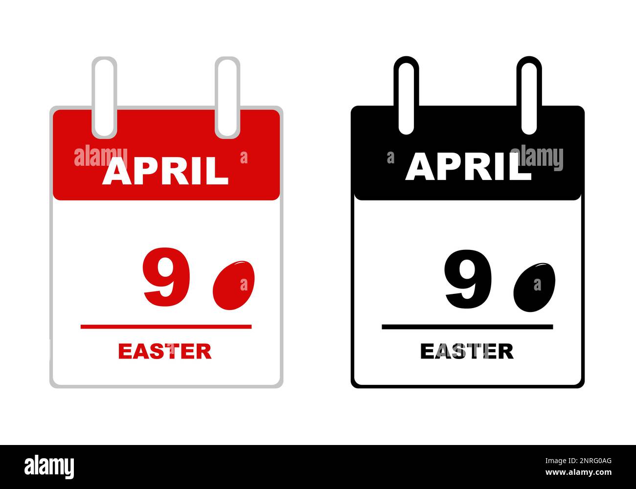 Illustration of Easter calendar 2023 isolated on white Stock Photo - Alamy