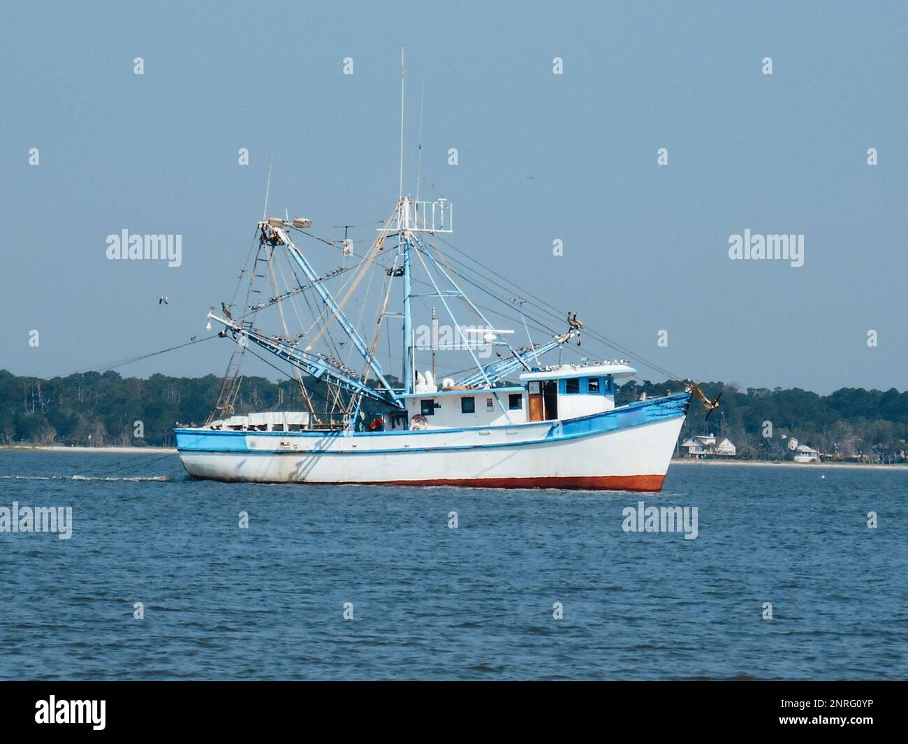 Fishing boat blue hi-res stock photography and images - Alamy