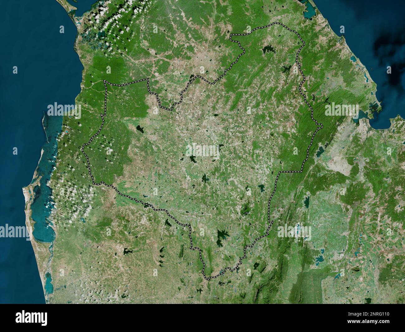 Anuradhapura, district of Sri Lanka. High resolution satellite map