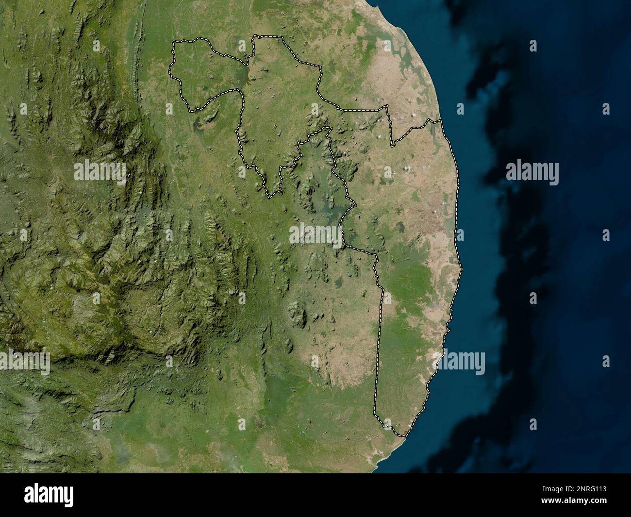 Ampara, district of Sri Lanka. Low resolution satellite map Stock Photo