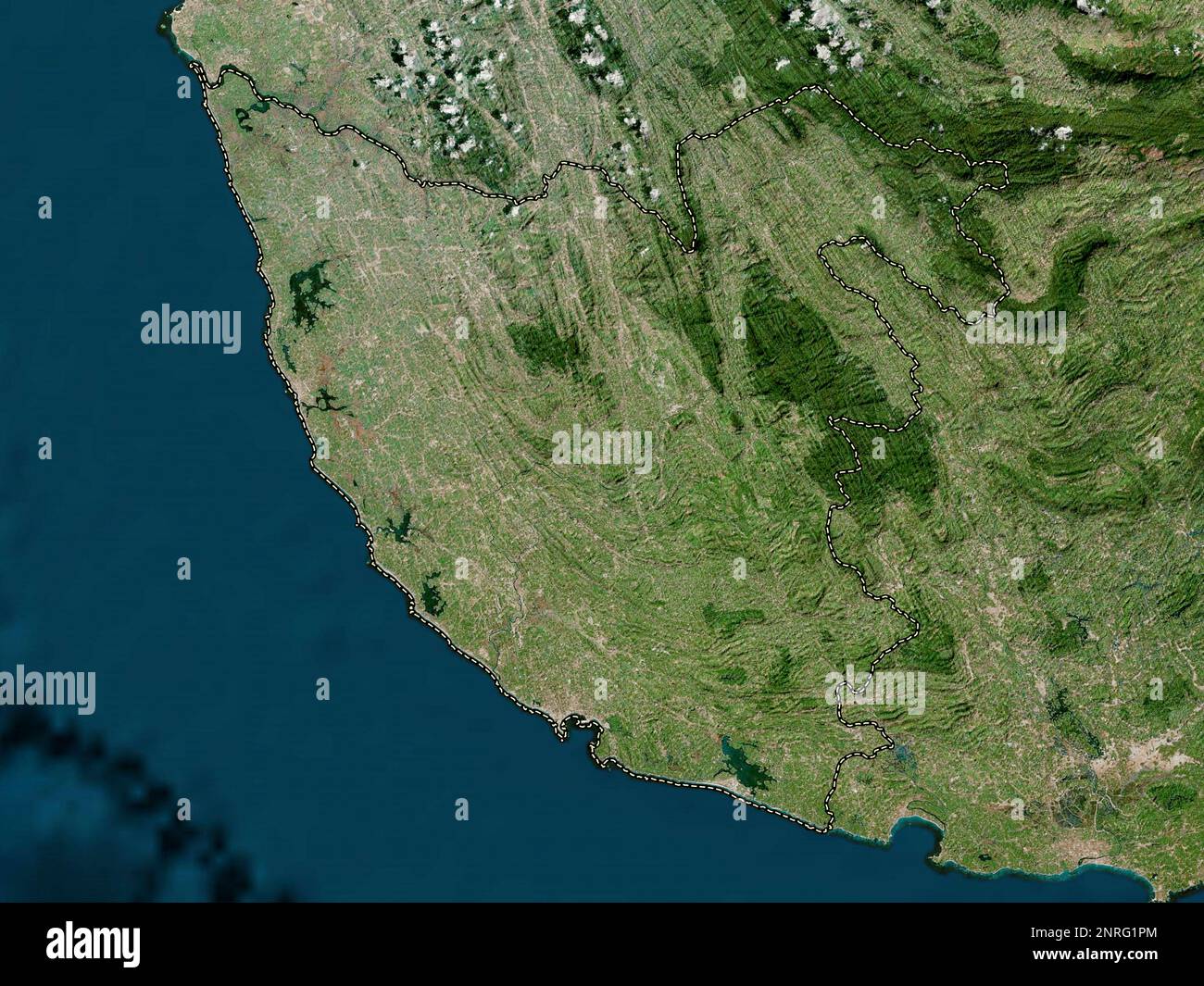 Galle, district of Sri Lanka. High resolution satellite map Stock Photo ...