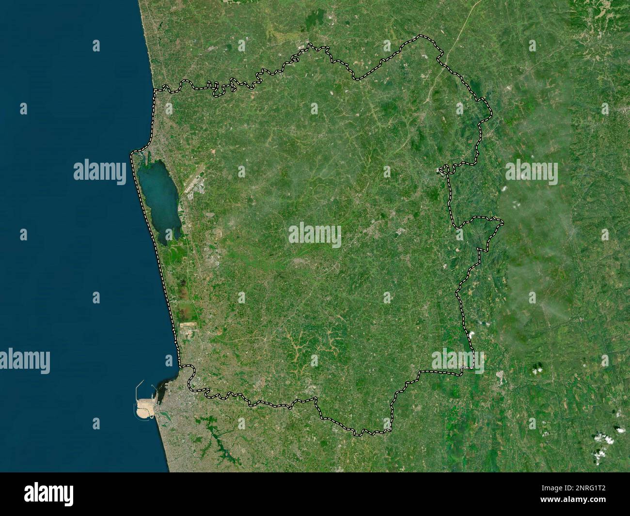 Gampaha, district of Sri Lanka. High resolution satellite map Stock