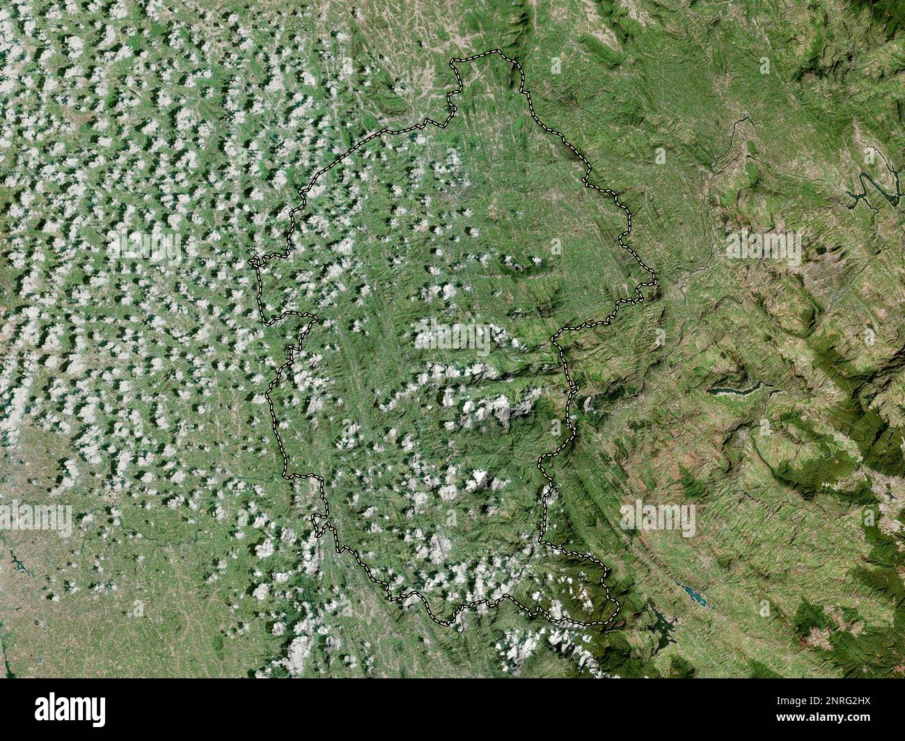 Kegalle, district of Sri Lanka. High resolution satellite map Stock
