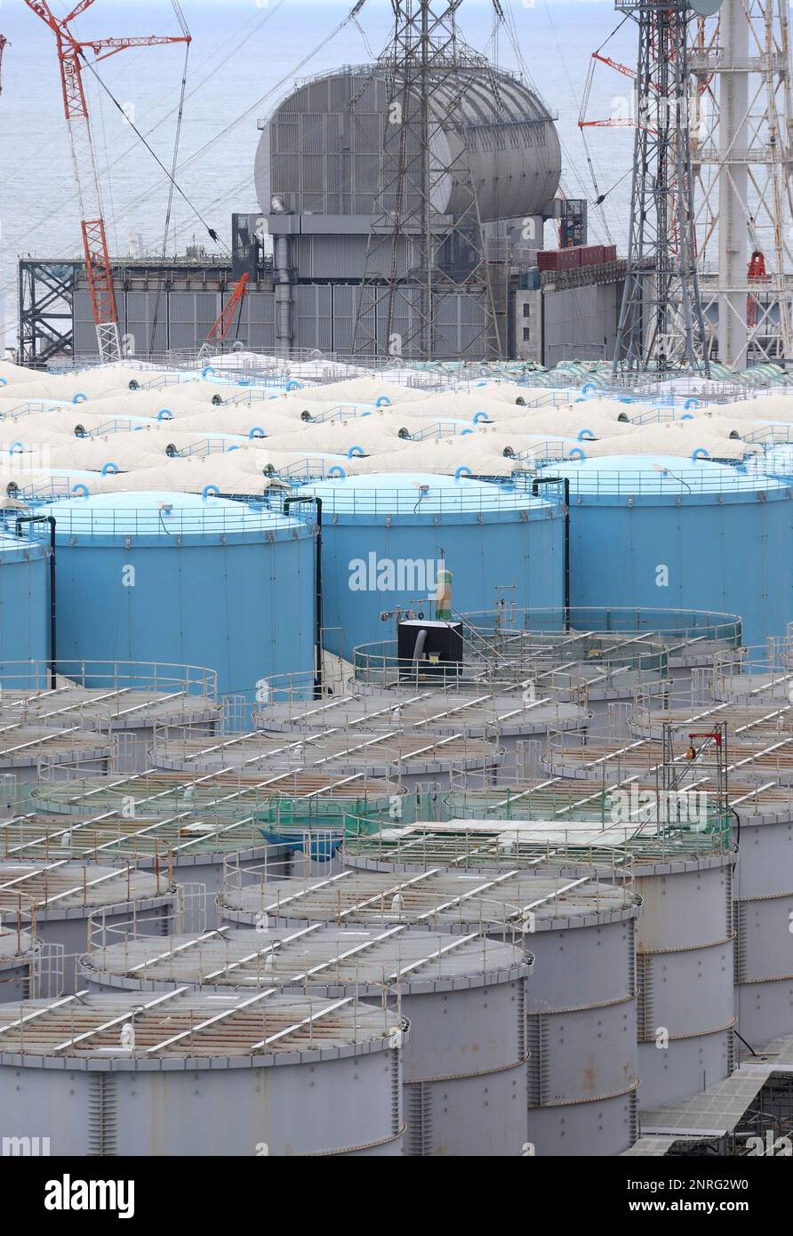 Storage tanks line at Fukushima No.1 Nuclear Power Plant in Okuma ...