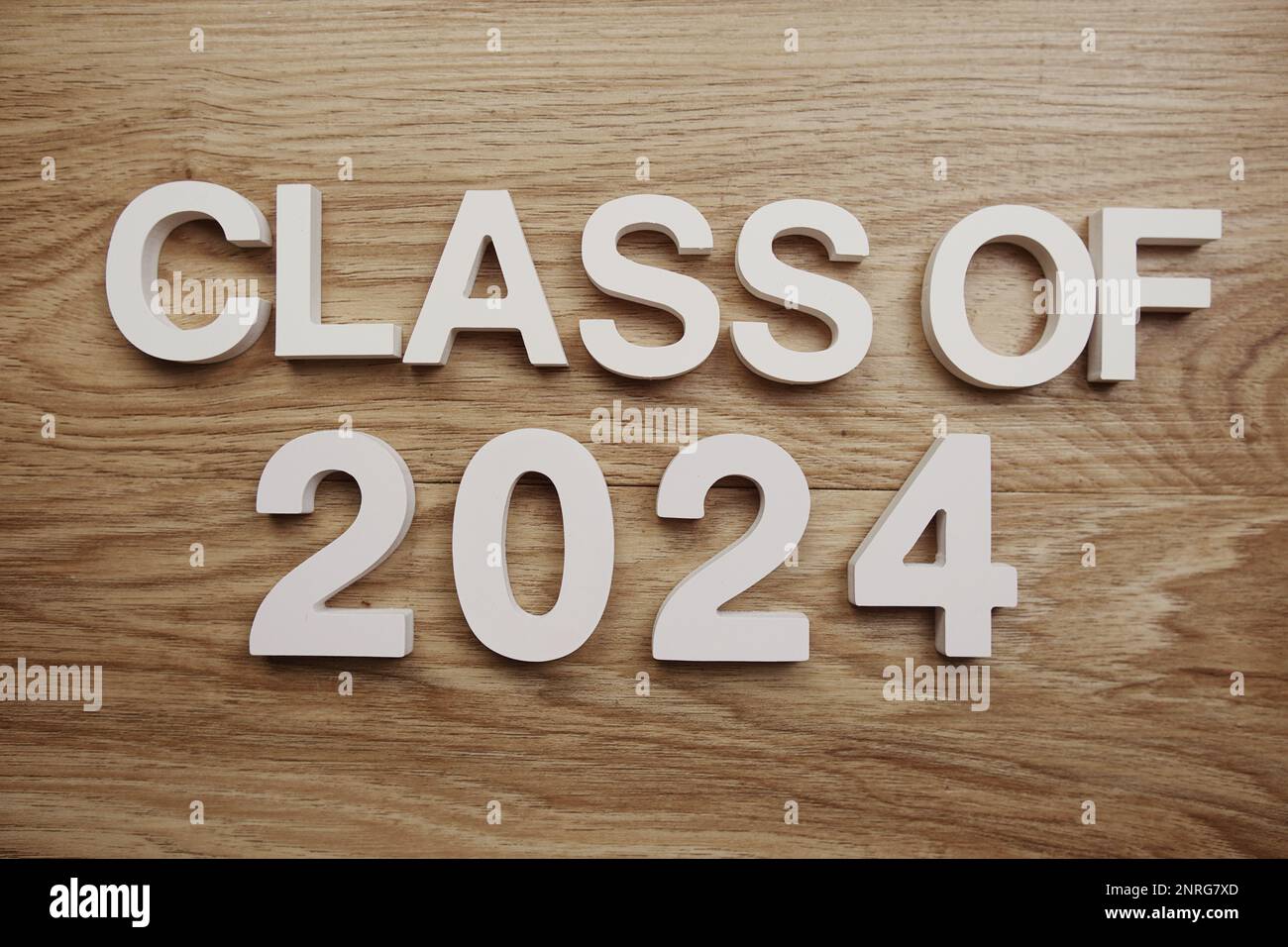 Class of 2024 alphabet letters on wooden background Stock Photo Alamy