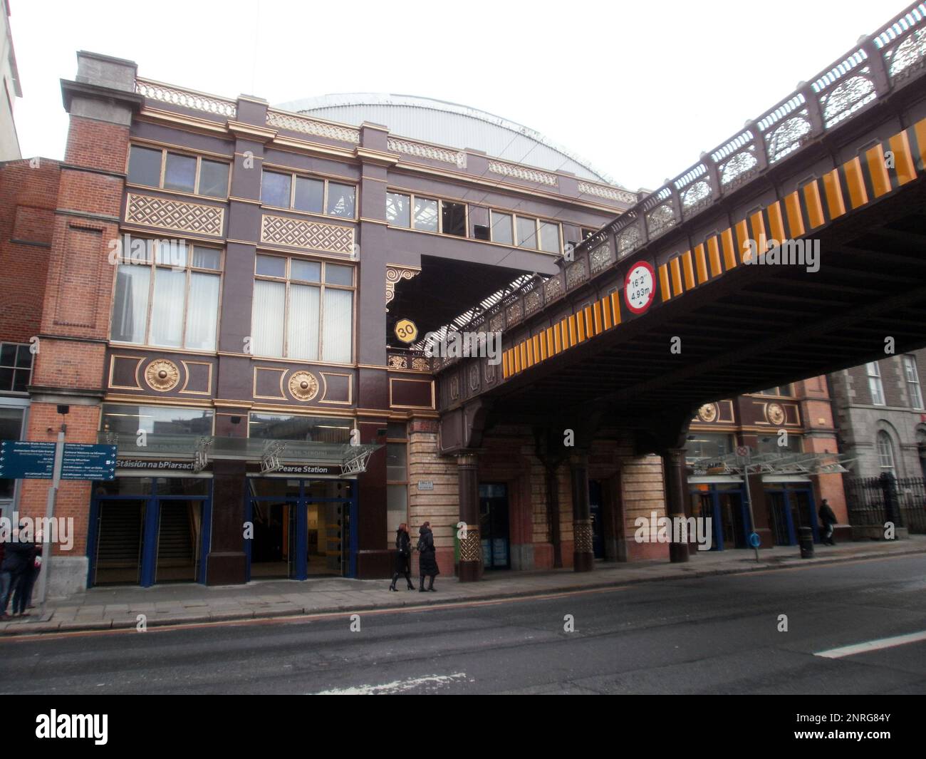 Dublin, Ireland - December 29th 2012 : Pearse station. This train station is the property of the Irish company Coras Iompair Eireann. Stock Photo