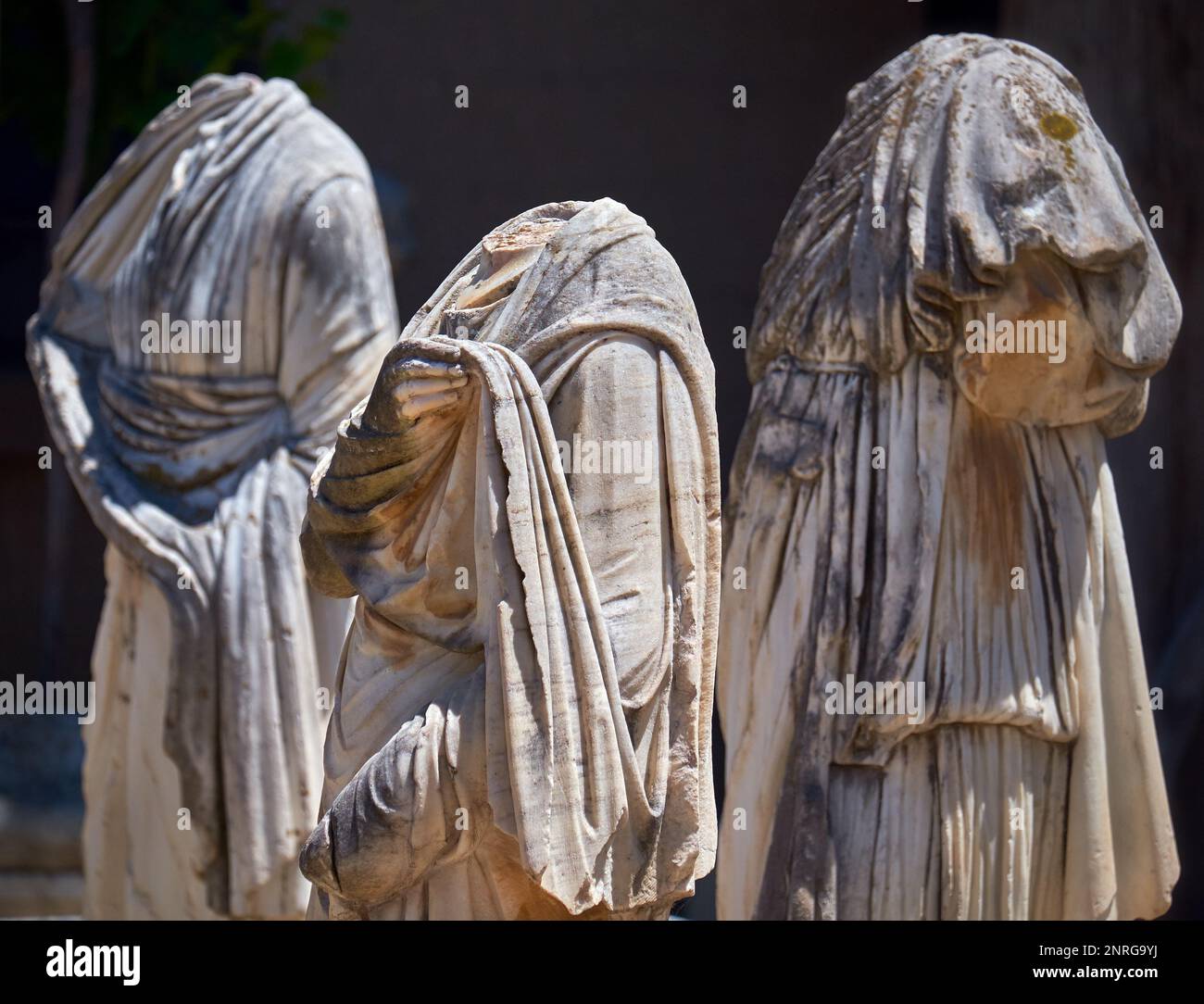 Headless statues in the musem at Ancient Corinth, Peloponnese, Greece