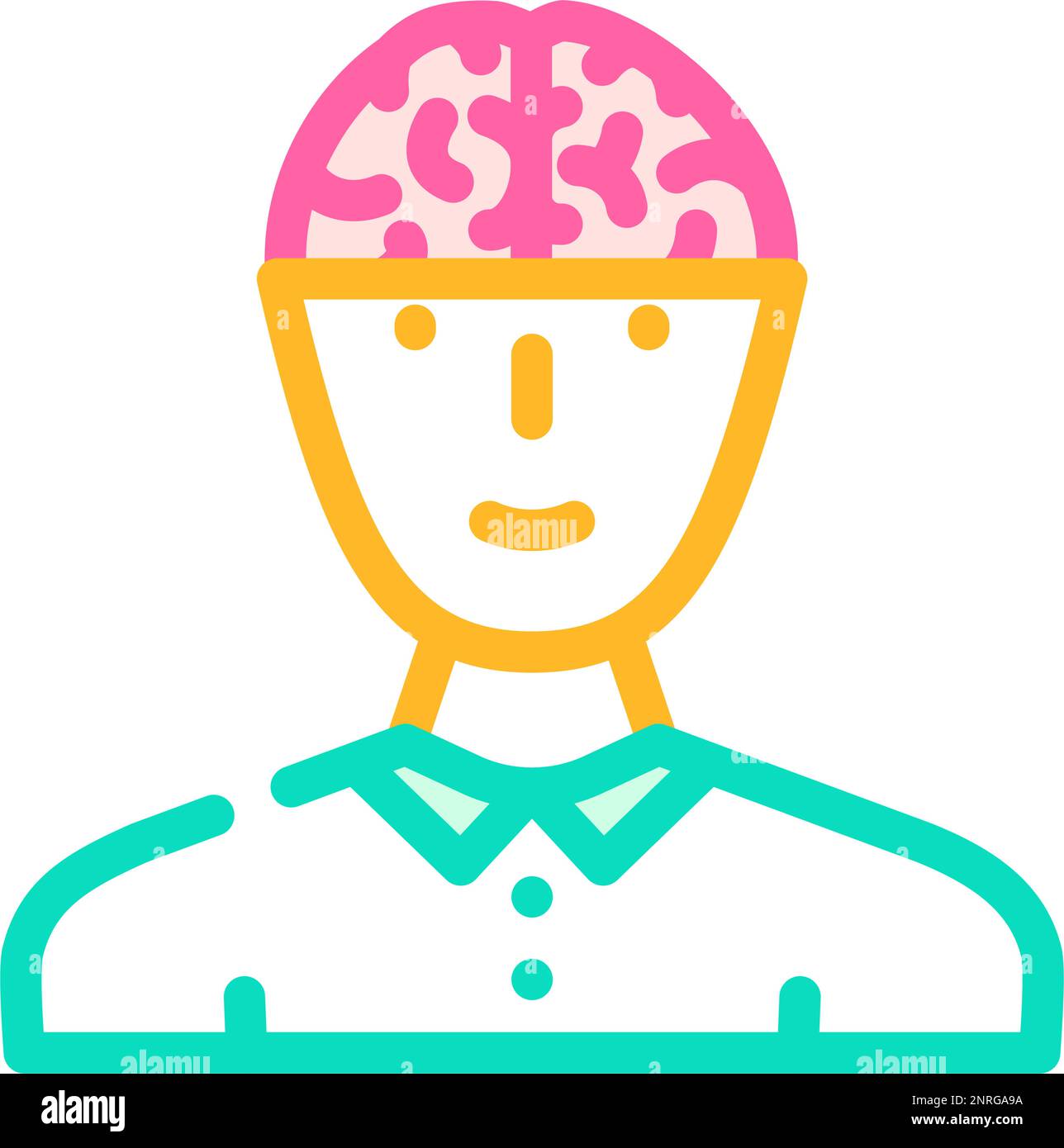 head brain human color icon vector illustration Stock Vector Image ...