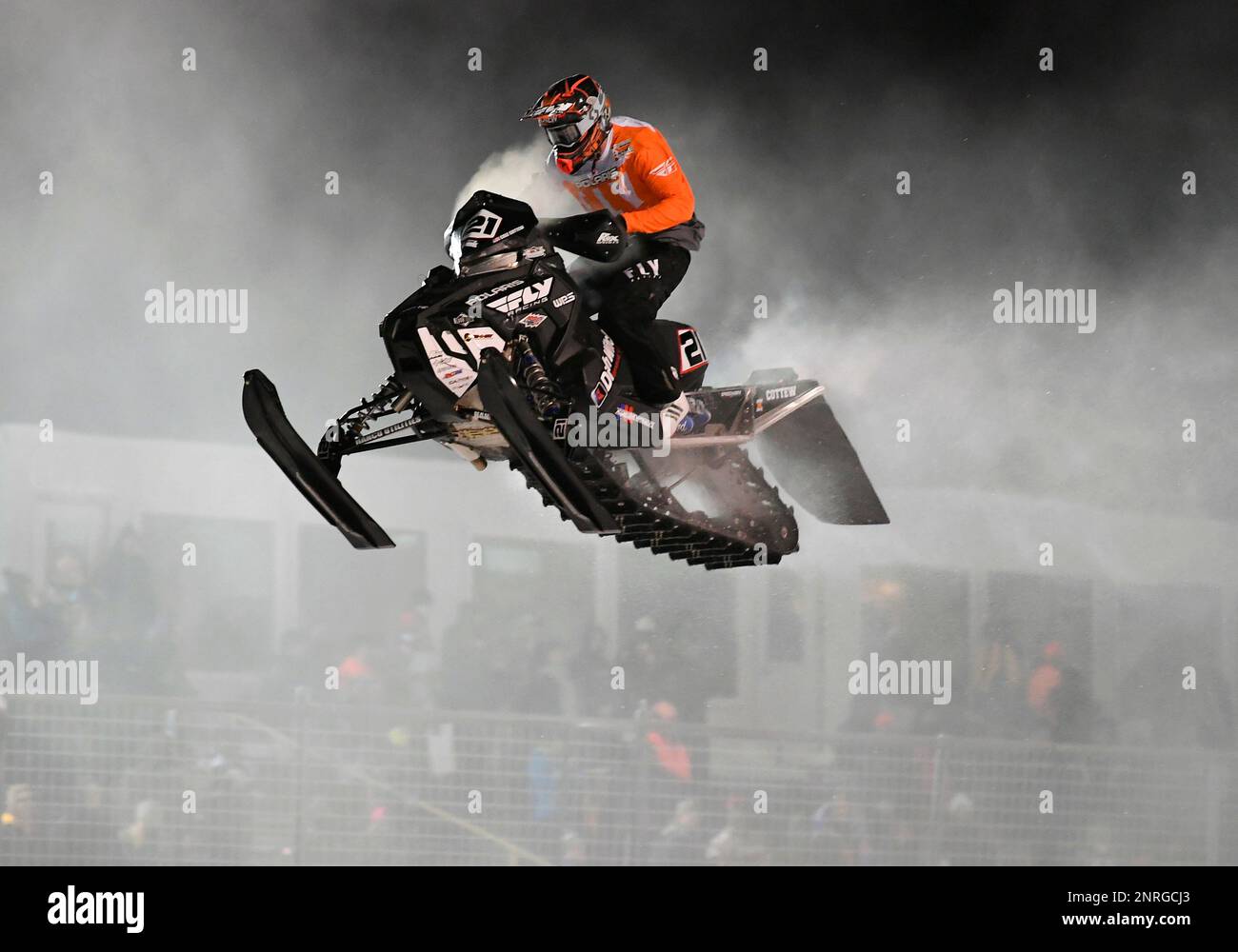 December 14, 2019: Professional Snocross racer Kody Kamm competes at the  Country Cat SnoCross National, an ISOC Amsoil Championship SnoCross event,  held at Buffalo River Race Park, Glyndon, MN. Photo by Russell