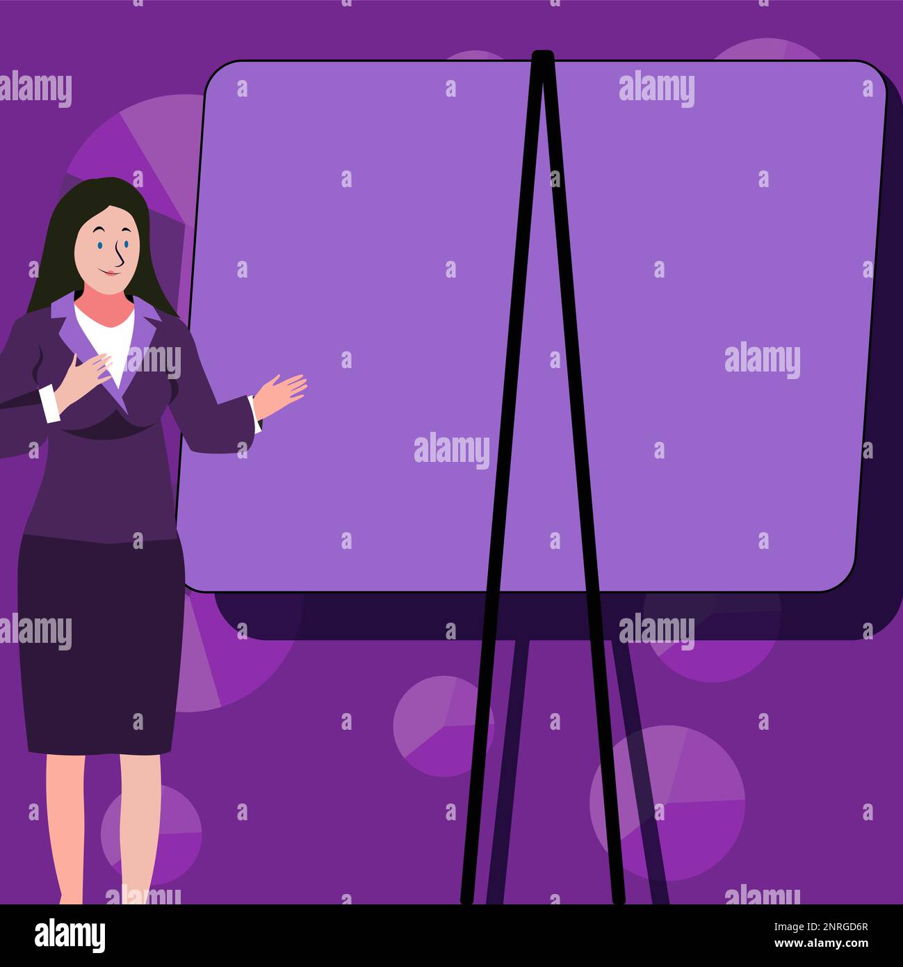 Businesswoman presenting blank billboard Stock Vector Images - Alamy