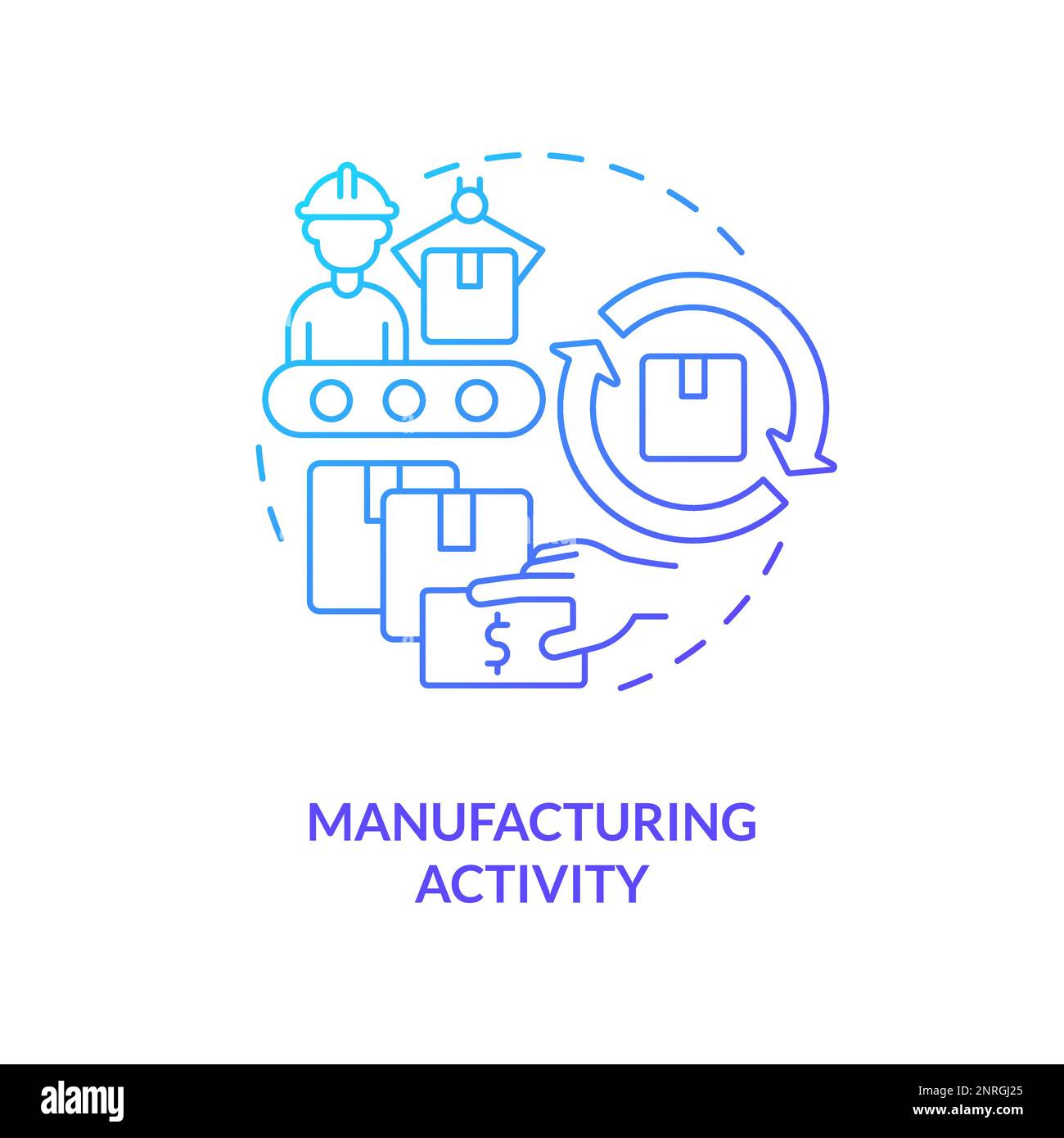 Manufacturing activity blue gradient concept icon Stock Vector Image ...