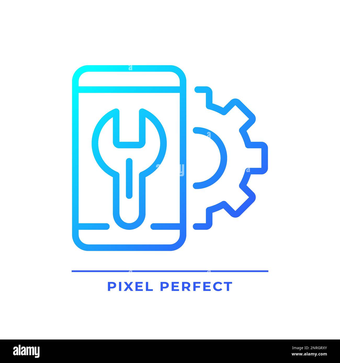 Smartphone settings pixel perfect gradient linear vector icon Stock Vector